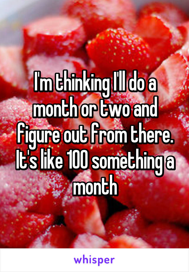 I'm thinking I'll do a month or two and figure out from there. It's like 100 something a month