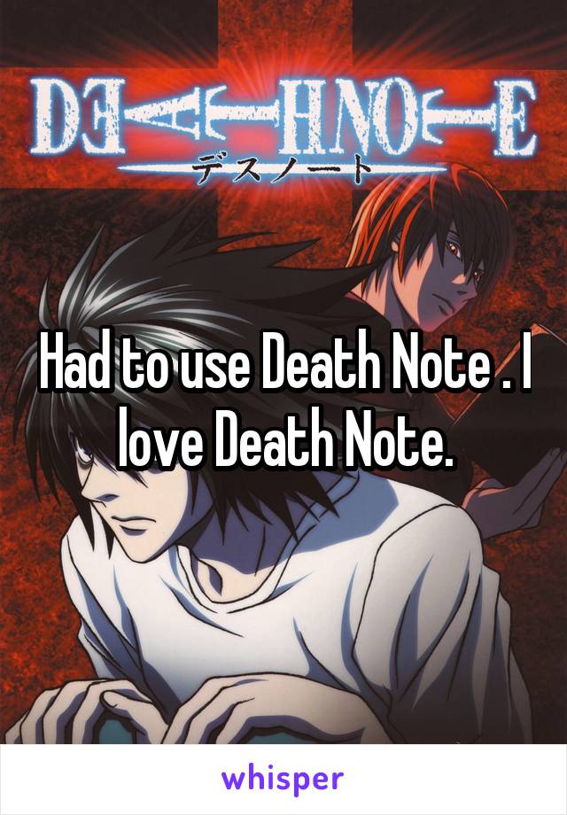 Had to use Death Note . I love Death Note.