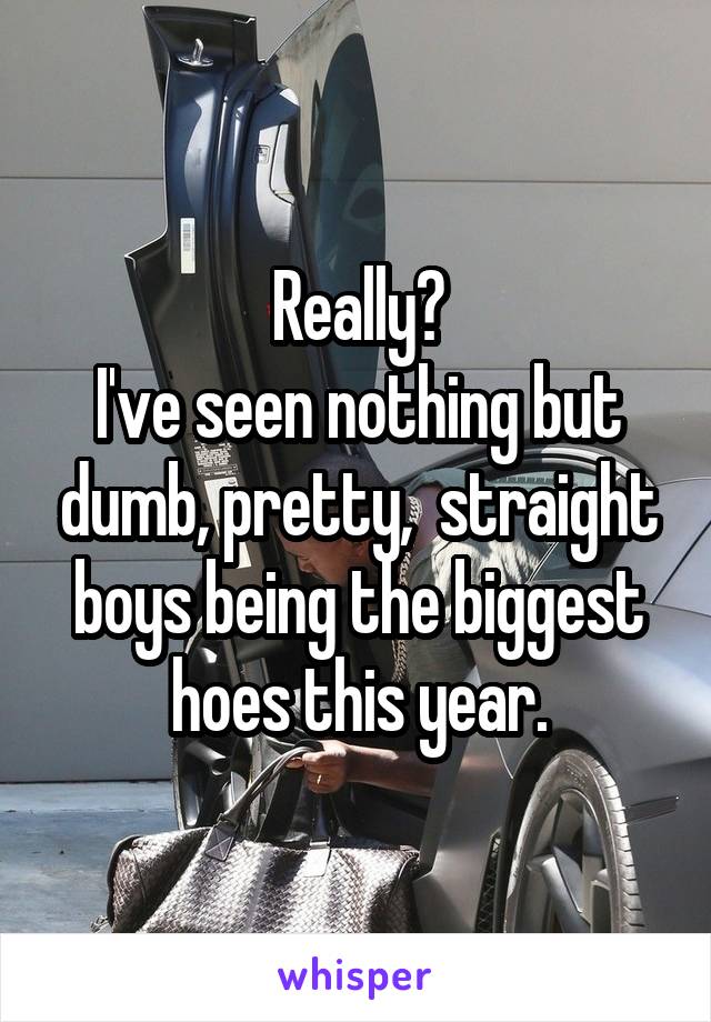 Really?
I've seen nothing but dumb, pretty,  straight boys being the biggest hoes this year.