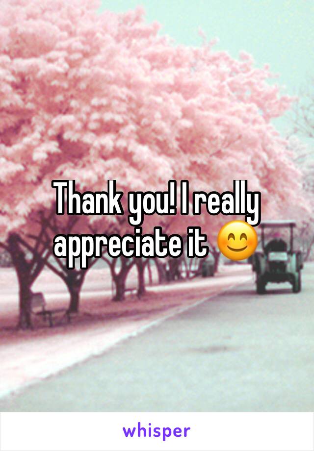 Thank you! I really appreciate it 😊