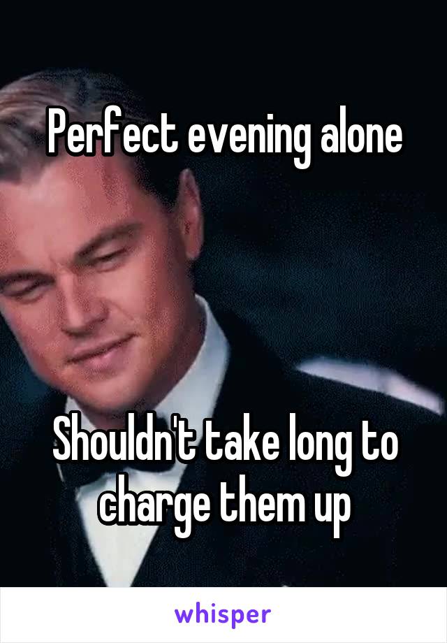 Perfect evening alone




Shouldn't take long to charge them up
