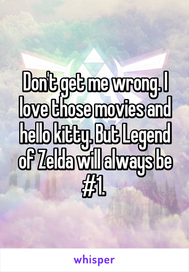 Don't get me wrong. I love those movies and hello kitty. But Legend of Zelda will always be #1. 