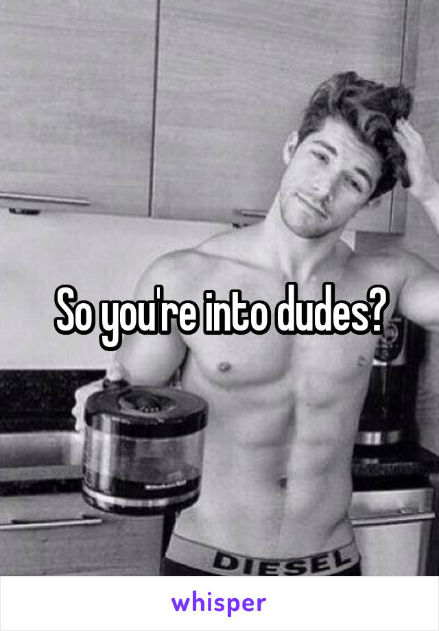 So you're into dudes?