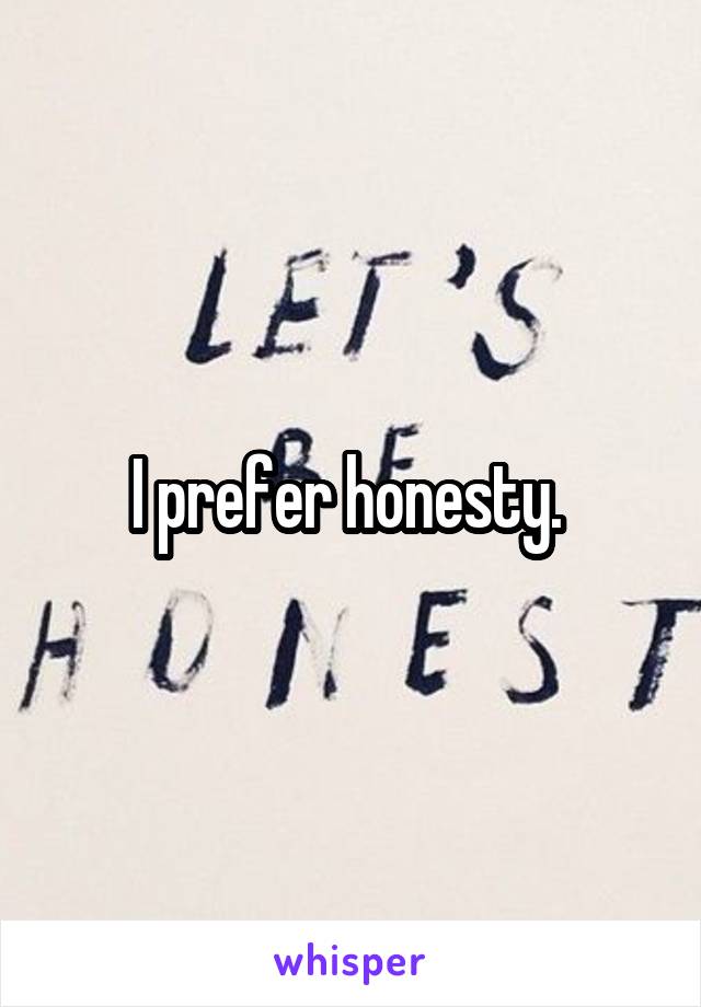 I prefer honesty. 