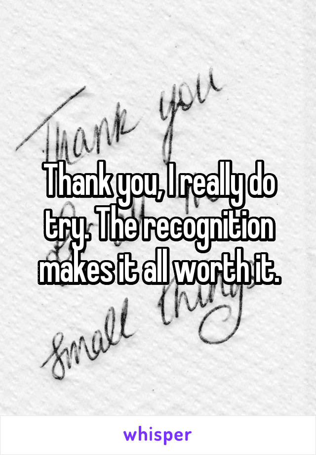 Thank you, I really do try. The recognition makes it all worth it.