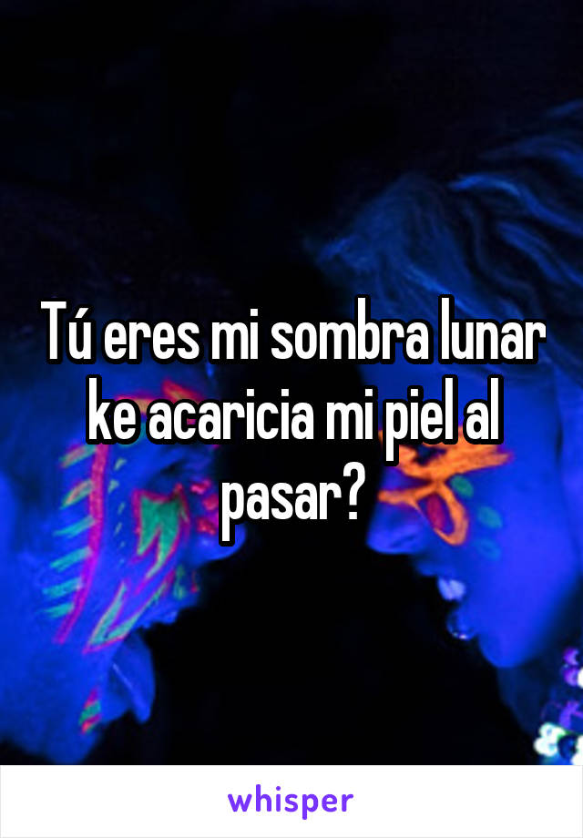 Tú eres mi sombra lunar ke acaricia mi piel al pasar😍