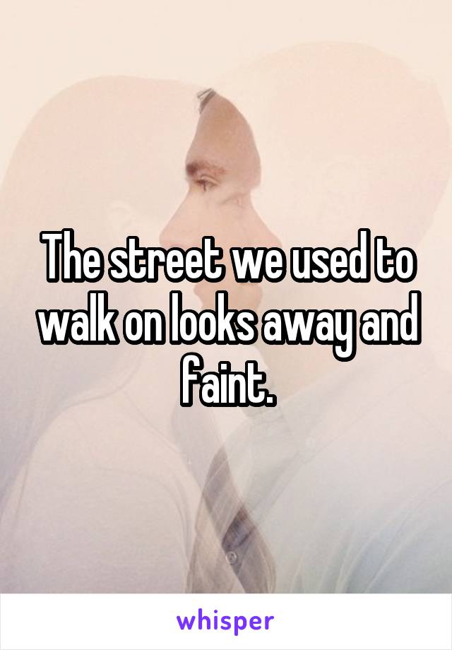 The street we used to walk on looks away and faint.