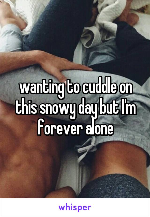 wanting to cuddle on this snowy day but I'm forever alone