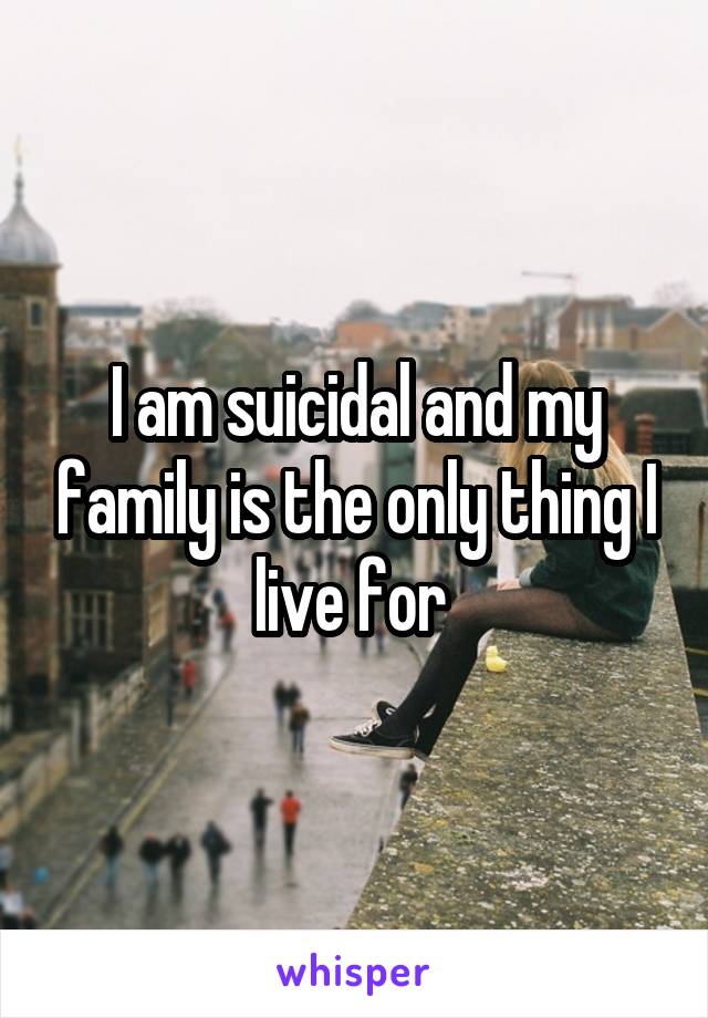 I am suicidal and my family is the only thing I live for 