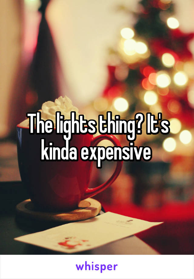 The lights thing? It's kinda expensive 