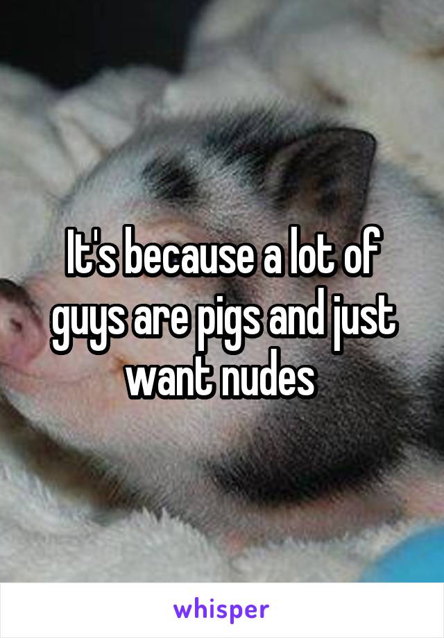 It's because a lot of guys are pigs and just want nudes 