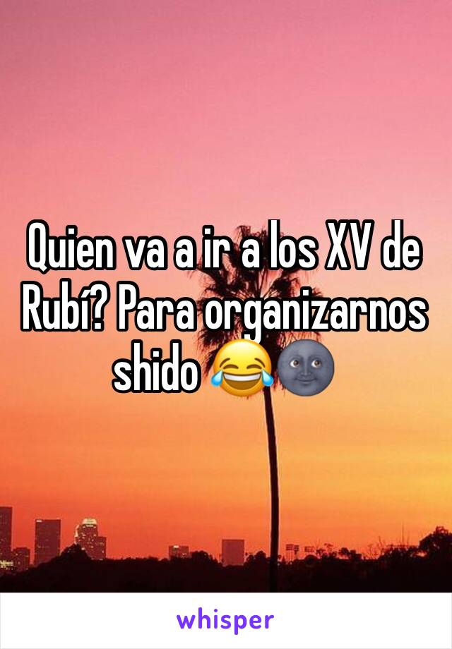 Quien va a ir a los XV de Rubí? Para organizarnos shido 😂🌚