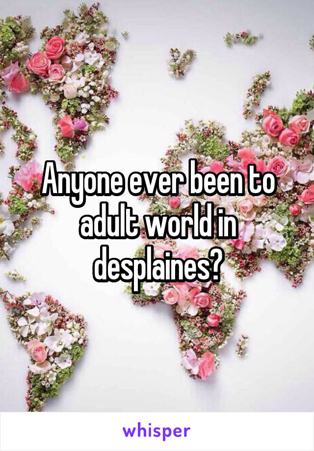 Anyone ever been to adult world in desplaines?