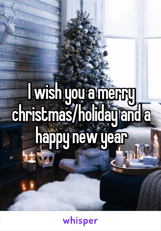 I wish you a merry christmas/holiday and a happy new year