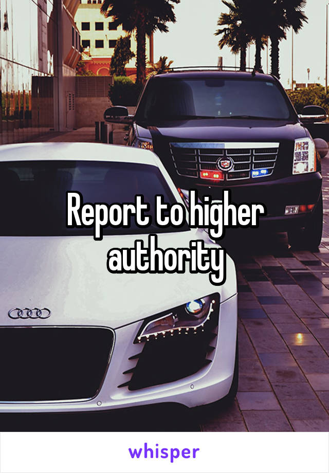 Report to higher authority