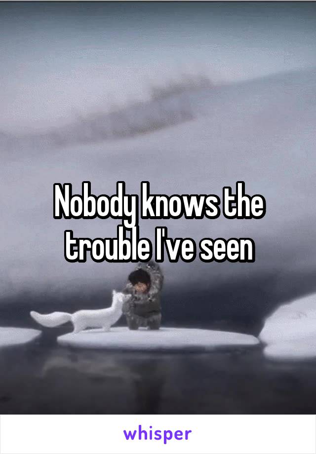 Nobody knows the trouble I've seen