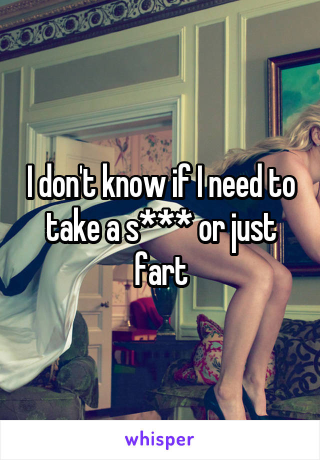 I don't know if I need to take a s*** or just fart