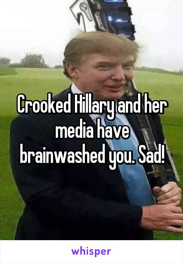 Crooked Hillary and her media have brainwashed you. Sad!