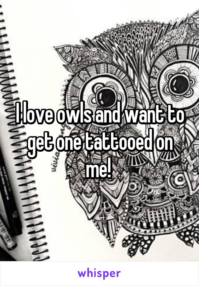 I love owls and want to get one tattooed on me! 