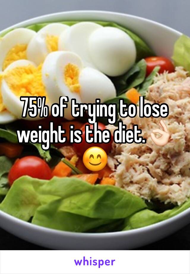 75% of trying to lose weight is the diet.👌🏻😊