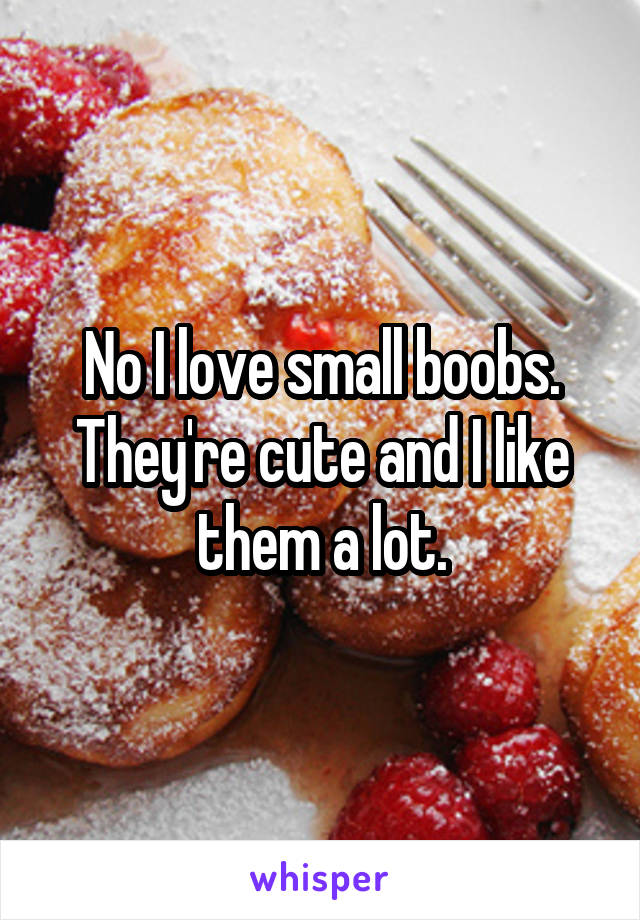 No I love small boobs. They're cute and I like them a lot.