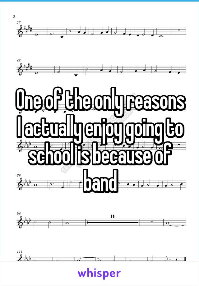 One of the only reasons I actually enjoy going to school is because of band