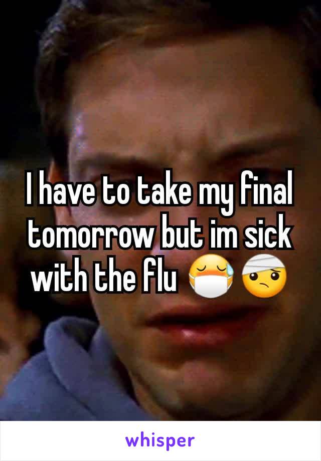 I have to take my final tomorrow but im sick with the flu 😷🤕