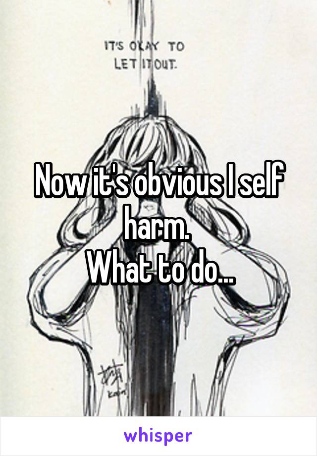 Now it's obvious I self harm. 
What to do...