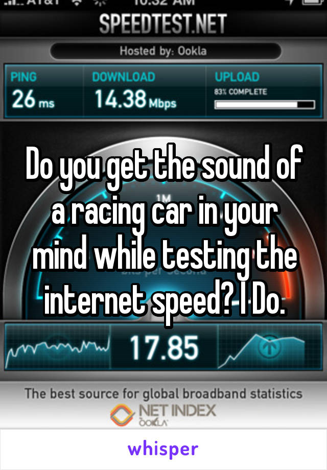 Do you get the sound of a racing car in your mind while testing the internet speed? I Do.