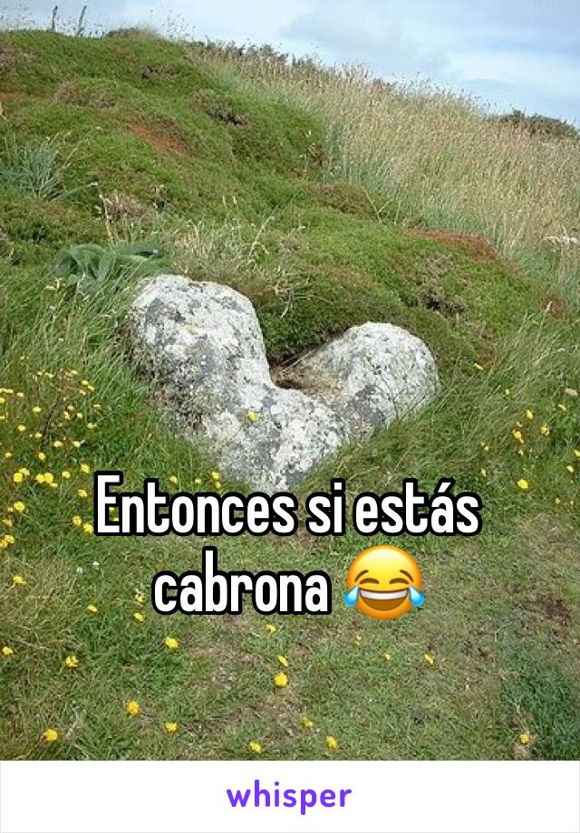 Entonces si estás cabrona 😂