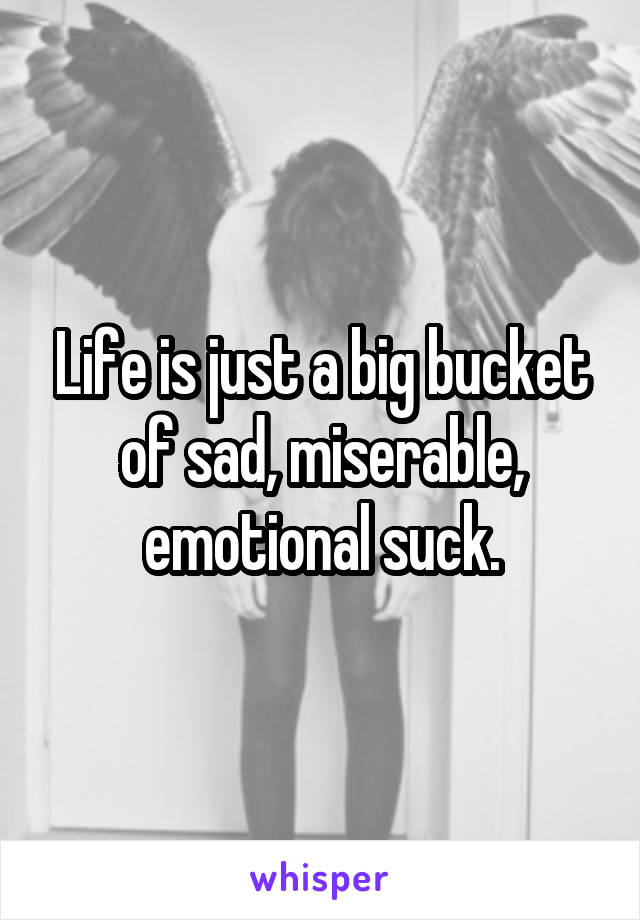 Life is just a big bucket of sad, miserable, emotional suck.