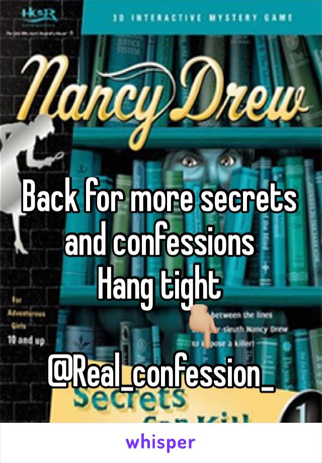 Back for more secrets and confessions
Hang tight 
            👇🏼
@Real_confession_