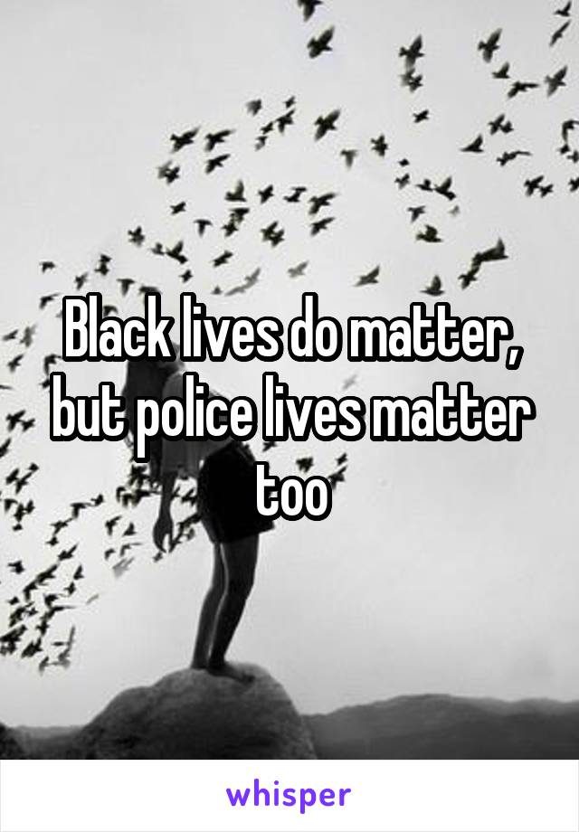 Black lives do matter, but police lives matter too