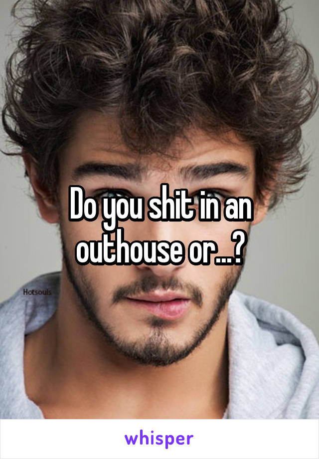 Do you shit in an outhouse or...?