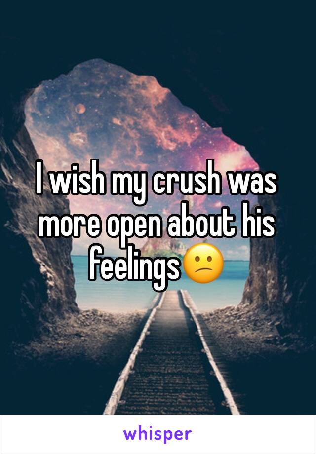 I wish my crush was more open about his feelings😕