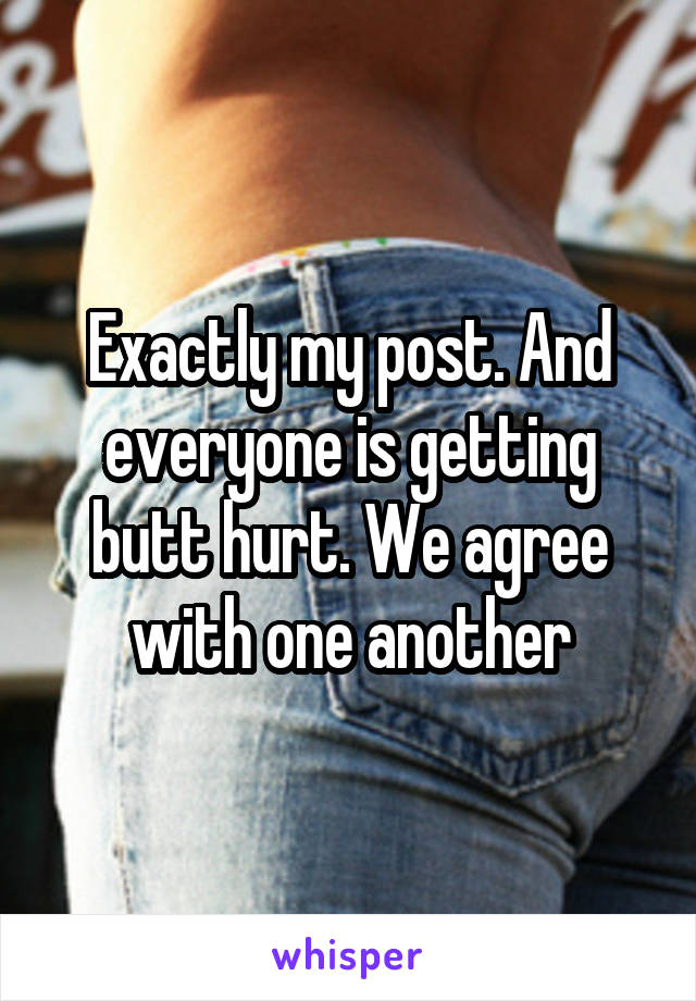 Exactly my post. And everyone is getting butt hurt. We agree with one another