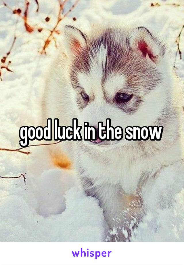 good luck in the snow 