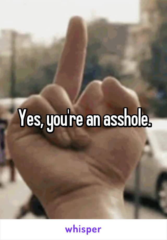 Yes, you're an asshole.