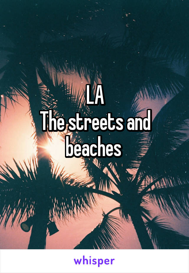 LA
The streets and beaches 
