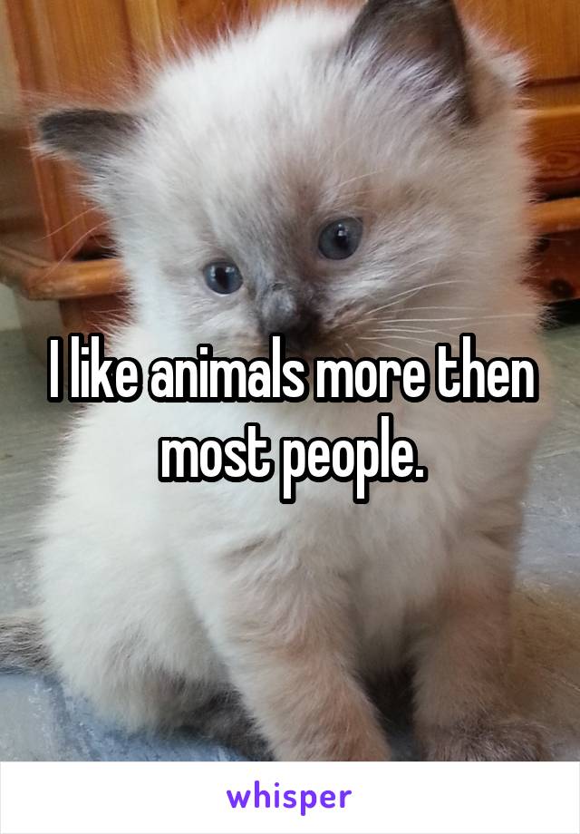 I like animals more then most people.