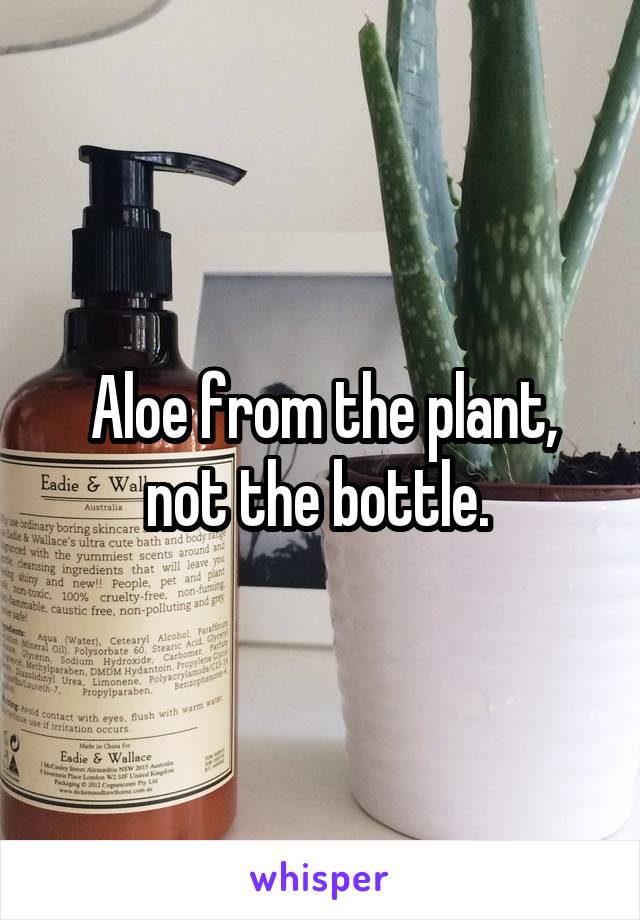 Aloe from the plant, not the bottle. 