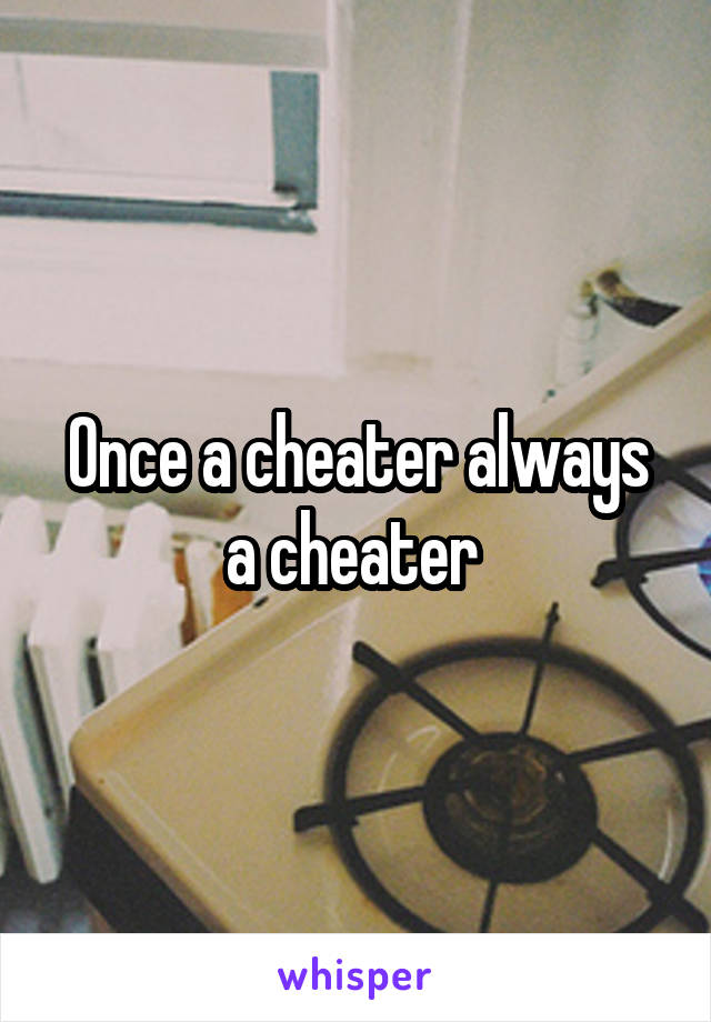 Once a cheater always a cheater 