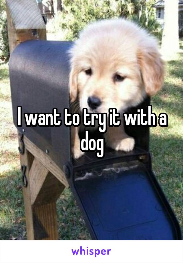 I want to try it with a dog