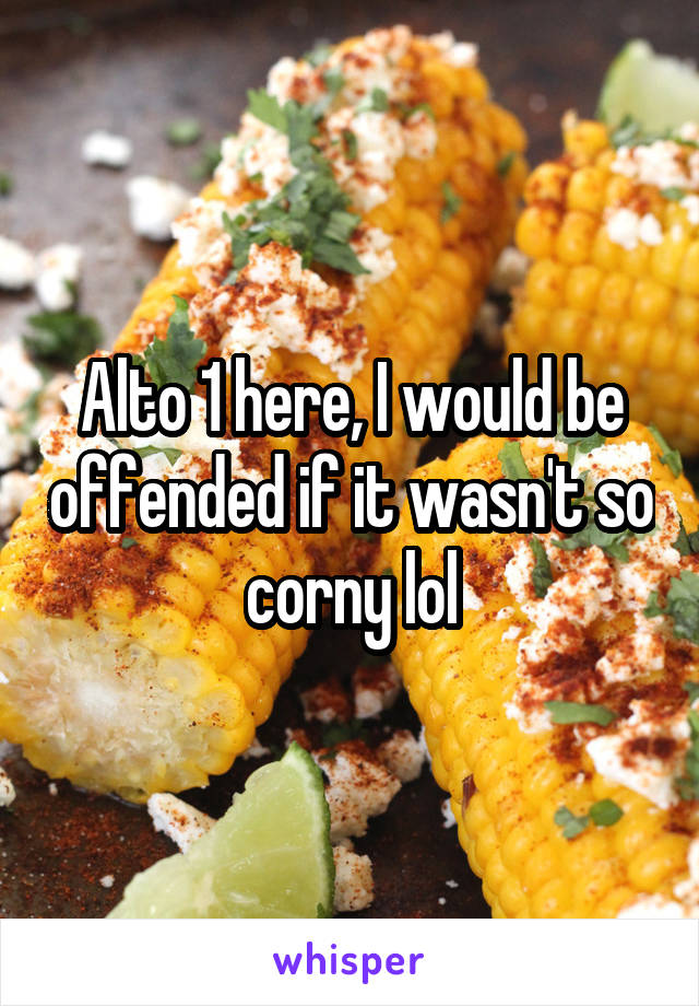 Alto 1 here, I would be offended if it wasn't so corny lol
