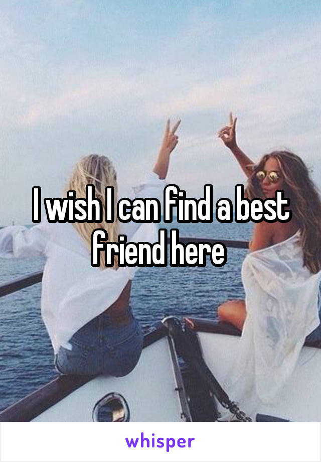 I wish I can find a best friend here 