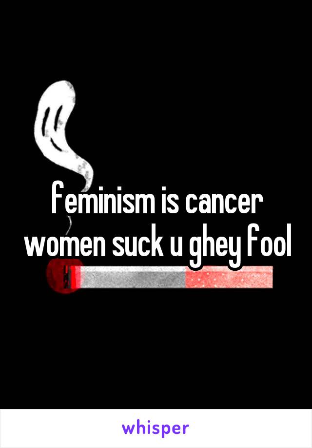 feminism is cancer women suck u ghey fool