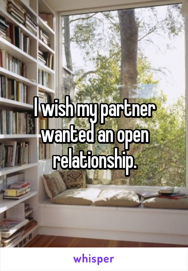 I wish my partner wanted an open relationship.