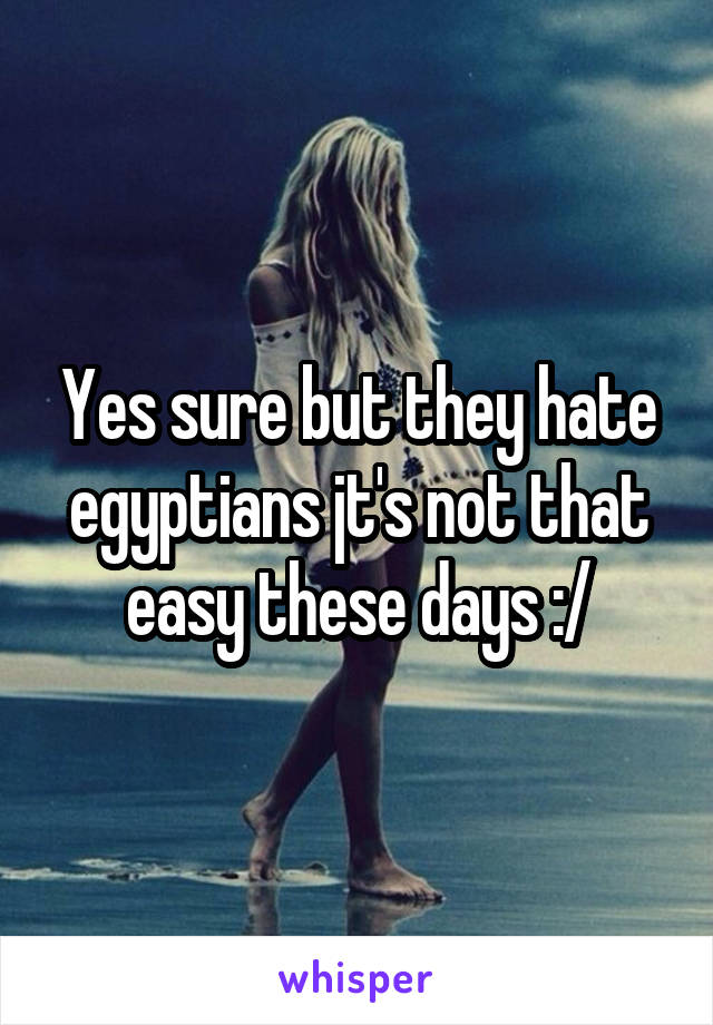 Yes sure but they hate egyptians jt's not that easy these days :/