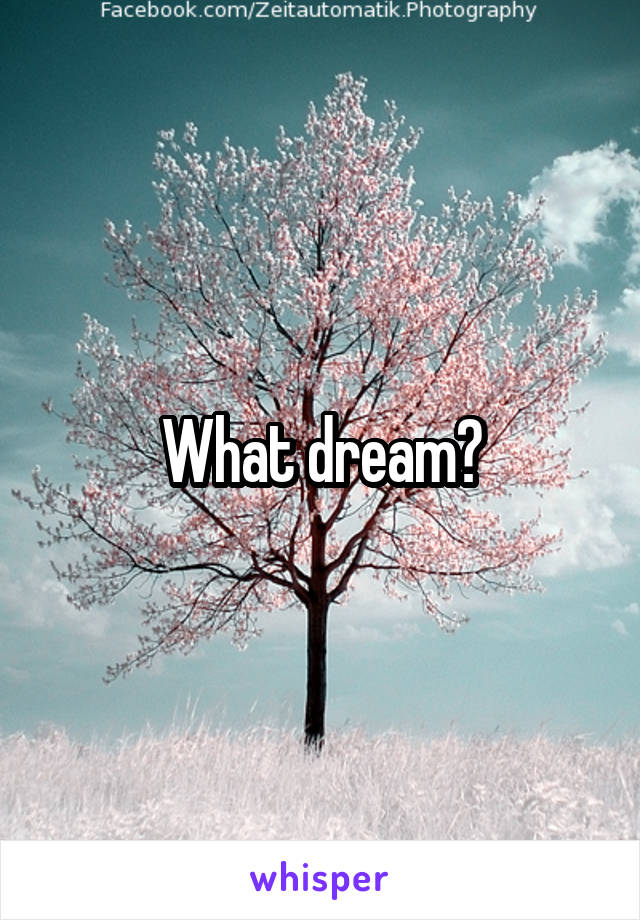 What dream?