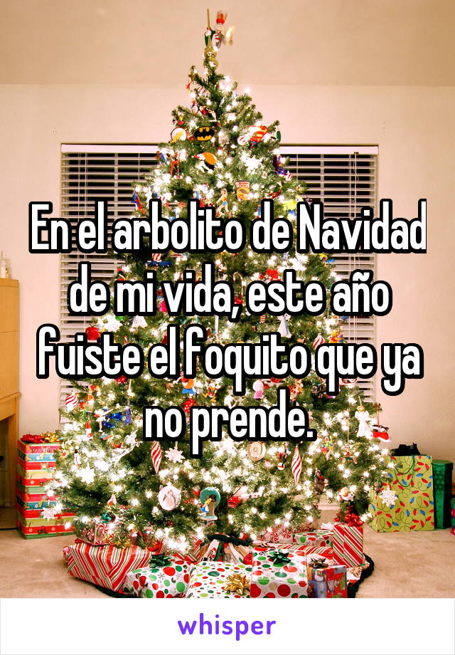 En el arbolito de Navidad de mi vida, este año fuiste el foquito que ya no prende.